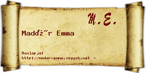 Madár Emma névjegykártya