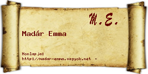 Madár Emma névjegykártya
