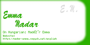 emma madar business card